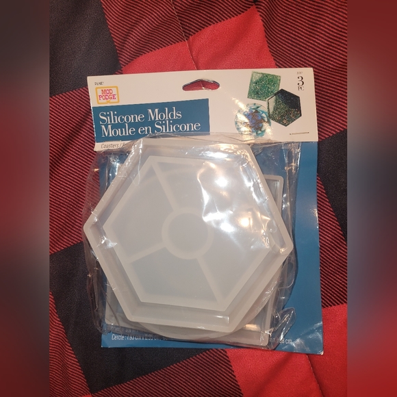 3 pack mod podge coaster/tray resin molds new - Picture 1 of 4